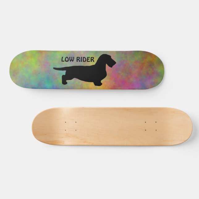 Dachshund Rough Hair - Silhouette 1 Skateboard (Horz)