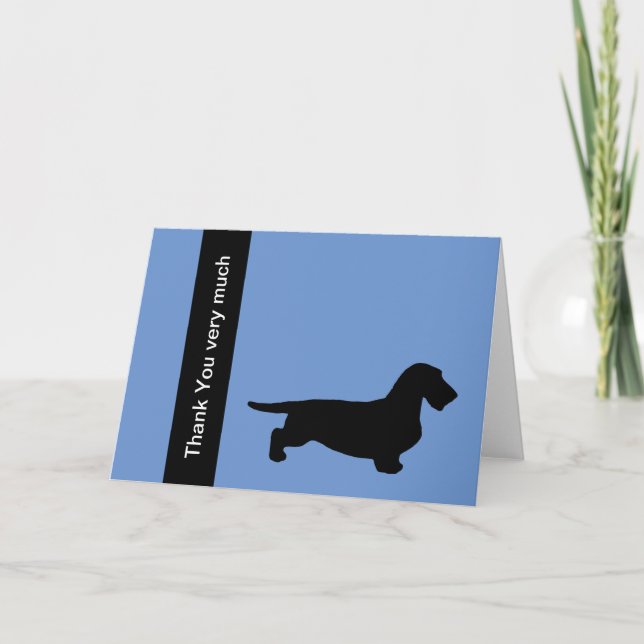 Dachshund Rough Hair - Silhouette 1 Thank You Card (Front)