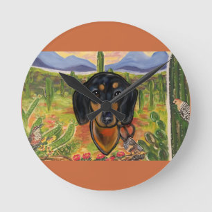 DACHSHUND ROUND CLOCK