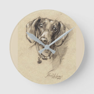 Dachshund round clock Dog lover gift