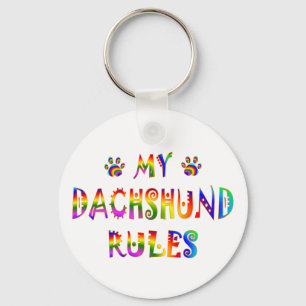 Dachshund Rules Fun Key Ring