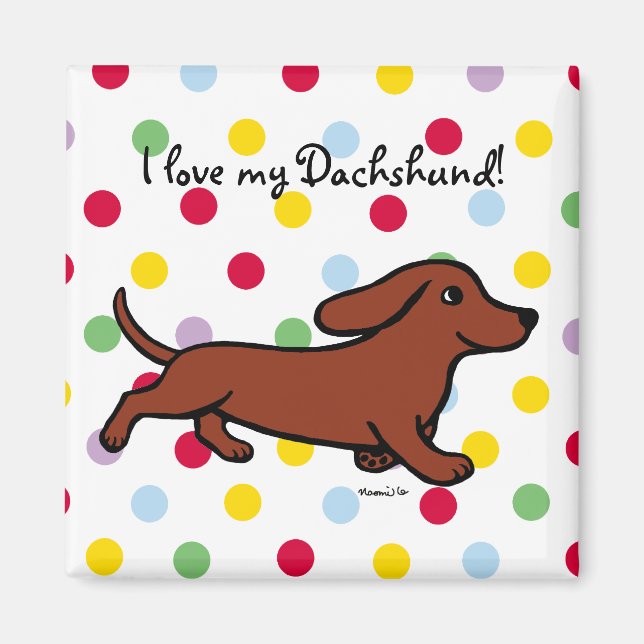Dachshund Running Cartoon Magnet (Front)