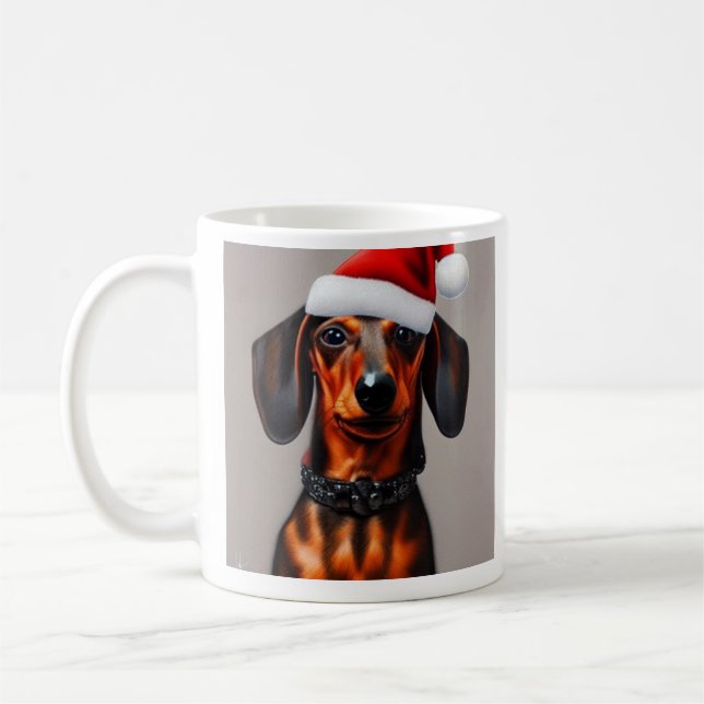 Dachshund, Santa, Christmas  Coffee Mug (Left)