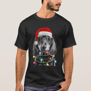 Dachshund Santa Christmas Tree Lights Xmas Gifts B T-Shirt