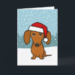 Dachshund Santa Cute Wiener Dog Christmas Holiday Card<br><div class="desc">This adorable Christmas card is perfect for dachshund lovers! The hand-drawn image of the festive and loveable wiener dog wearing a Santa hat captures the playful spirit of the holidays. Customise the inside with your own thoughtful sentiments to help spread joy to everyone on your list this season. Great for...</div>