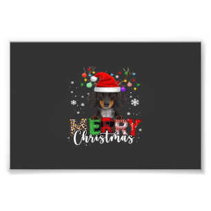 Dachshund Santa Dog Merry Christmas Oversized T-Sh Photo Print