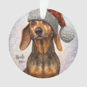 Dachshund, Santa Dog, Personalise,Christmas Orname Ornament