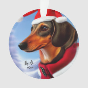 Dachshund, Santa Dog, Personalise,Christmas Ornament