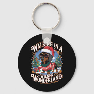 Dachshund Santa Hat Christmas Costume Dog Lover Do Key Ring