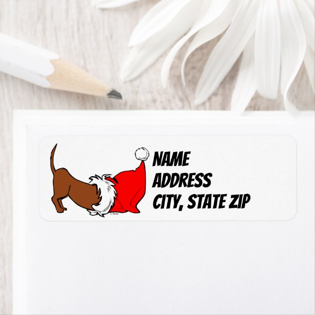 Dachshund Santa Hat Christmas Return Address (Insitu)