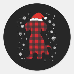 Dachshund Santa Hat Dog Lover Christmas  Classic Round Sticker