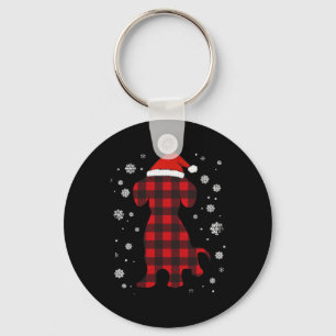 Dachshund Santa Hat Dog Lover Christmas Key Ring