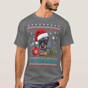 Dachshund Santa Hat Ugly Christmas Sweater For Dog
