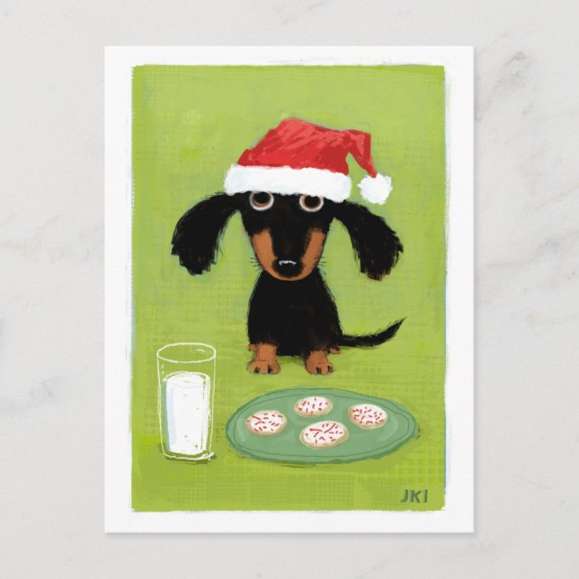 Dachshund Santa Holiday Funny Wiener Dog Christmas (Front)