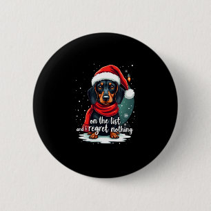 Dachshund Santa On The Naughty List Dachshund Chri 6 Cm Round Badge