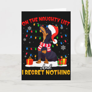 Dachshund Santa On The Naughty List Dachshund Chri Card