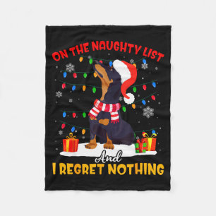 Dachshund Santa On The Naughty List Dachshund Chri Fleece Blanket
