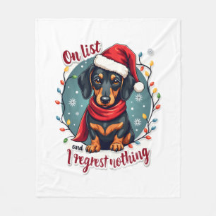 Dachshund Santa On The Naughty List Dachshund Chri Fleece Blanket