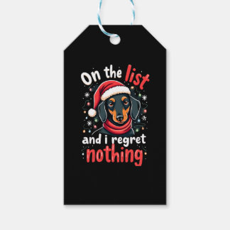 Dachshund Santa On The Naughty List Dachshund Chri Gift Tags