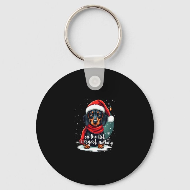 Dachshund Santa On The Naughty List Dachshund Chri Key Ring (Front)