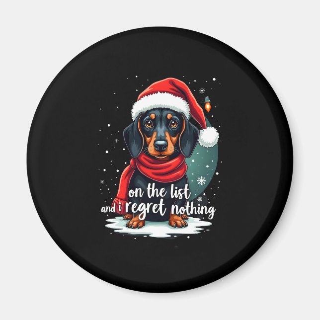 Dachshund Santa On The Naughty List Dachshund Chri Magnet (Front)