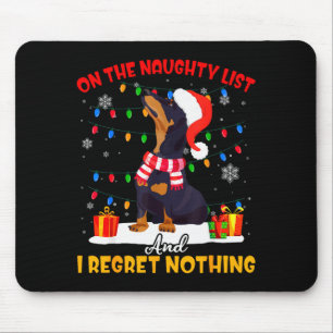 Dachshund Santa On The Naughty List Dachshund Chri Mouse Mat
