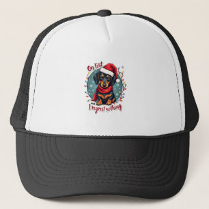 Dachshund Santa On The Naughty List Dachshund Chri Trucker Hat
