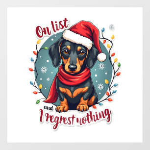 Dachshund Santa On The Naughty List Dachshund Chri Window Cling