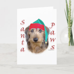 Dachshund Santa Paws Holiday Card