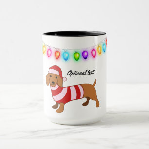Dachshund Santa Personalised Mug
