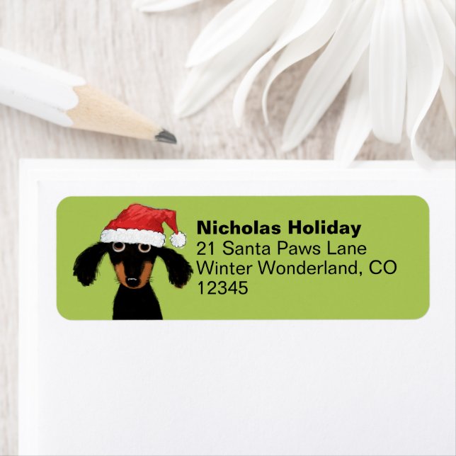 Dachshund Santas Cute Christmas Wiener Dog Address (Insitu)