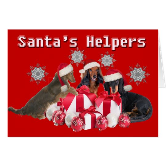 Dachshund Santa's Helper Cards