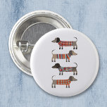 Dachshund Sausage Dog 6 Cm Round Badge<br><div class="desc">Cute and loveable dachshund,  sausage dogs or wiener dogs in cosy knits.</div>