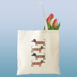 Dachshund Sausage Dog Art Tote Bag<br><div class="desc">Cute dachshund sausage dogs in cosy knitwear to liven up your shopping mall.</div>