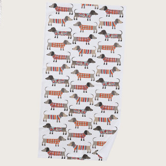 Dachshund Sausage Dog Beach Towel
