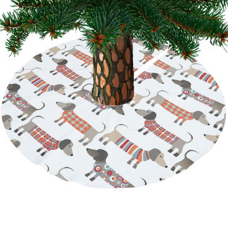 Dachshund Sausage Dog Brushed Polyester Tree Skirt