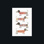 Dachshund Sausage Dog Canvas Print<br><div class="desc">Cute little Dachshund sausage or wiener dogs in woolly knitwear. Perfect for dog lovers and dog walkers.</div>