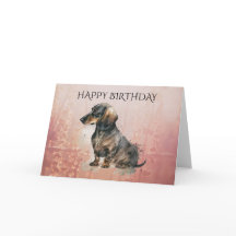 DACHSHUND Sausage Dog card with editable text
