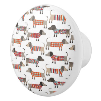 Dachshund Sausage Dog Ceramic Knob