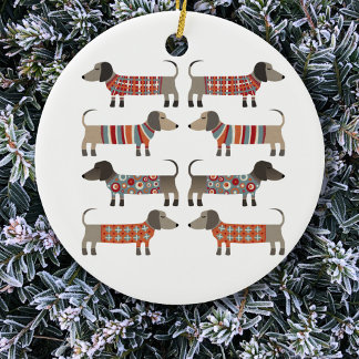 Dachshund Sausage Dog Ceramic Tree Decoration