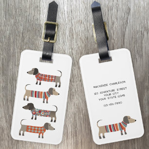 Dachshund luggage tag discount