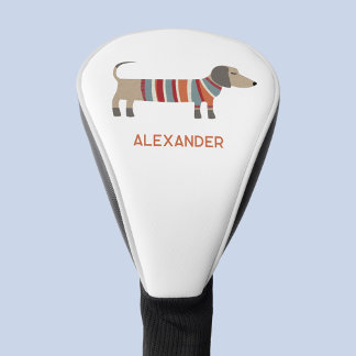 Dachshund Sausage Dog Custom Name Personalised Golf Head Cover
