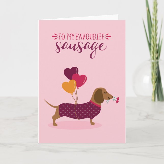 Dachshund Sausage Dog Cute Anniversary Card (Front)