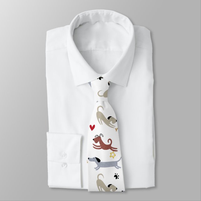 Dachshund Sausage Dog Cute Doxie Dad Gift Tie (Tied)