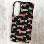 Dachshund Sausage Dog Dark Samsung Galaxy Case<br><div class="desc">Cute little Dachshund sausage or wiener dogs in woolly knitwear. Perfect for dog lovers,  dog moms,  dog dads and dog walkers.  Original art by Nic Squirrell.</div>