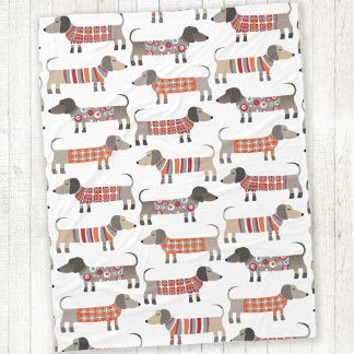 Dachshund Sausage Dog Fleece Blanket