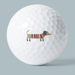 Dachshund Sausage Dog Golf Balls<br><div class="desc">Cute little Dachshund sausage or wiener dog in woolly knitwear. Perfect for dog lovers and dog walkers.</div>