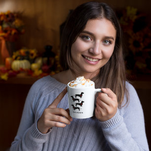 Dachshund Sausage Dog Heart Personalized          Latte Mug