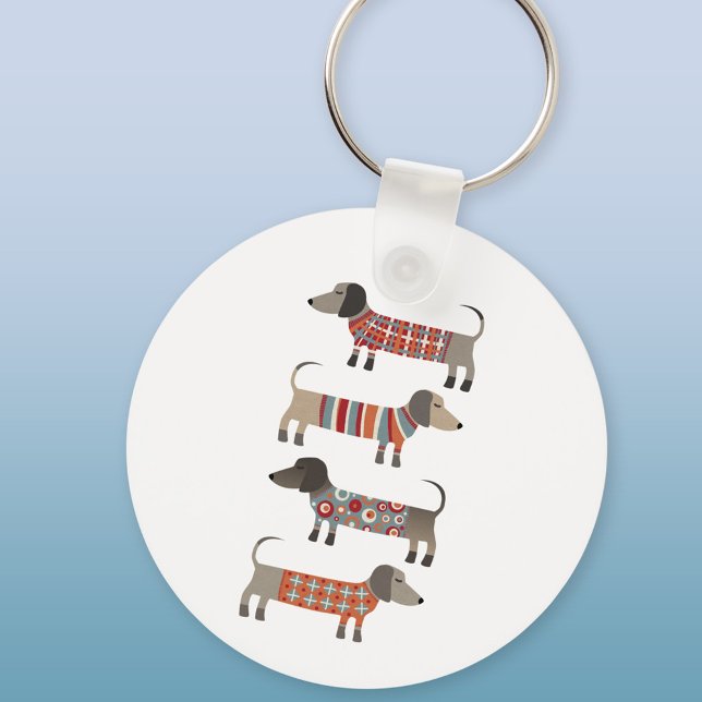 Dachshund Sausage Dog Key Ring (Dachshund Wiener Sausage Dog fun keyring keychain)