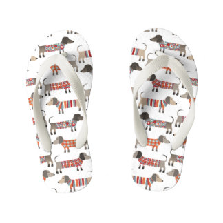 Dachshund Sausage Dog Kid's Flip Flops
